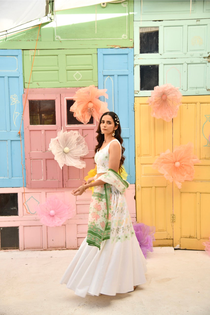 Gayatri Lehenga in Ivory