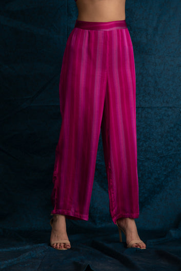 Rooh Stripe Pant in Ruby