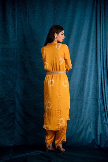 Rooh Tie-Dye Kurta Set in Mustard