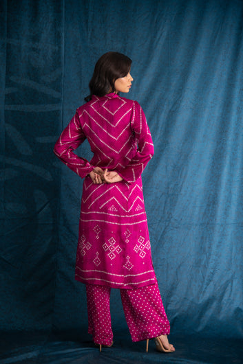 V-Neckline Kurta in Ruby