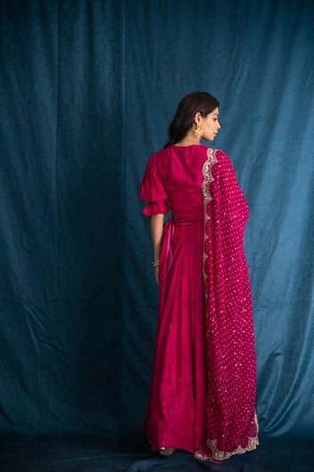 Rooh Lehenga in Ruby