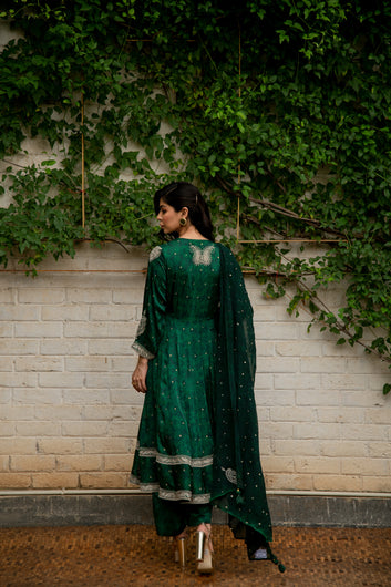 Rooh Kurta, Pant and Dupatta Set in Emerald